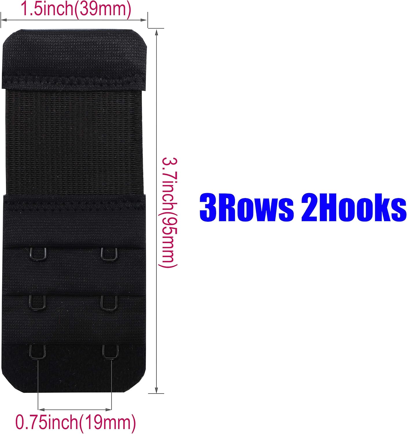 Tamlien 2 Hook Bra Extenders,Stretchy Soft and Comfortable Bra Strap Extender - Image 2