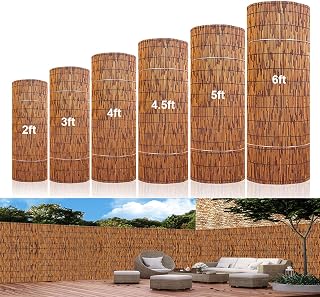Natural Reed Fence,1 2 3 4 5 6FT X 16.4FT Bamboo Fencing Privacy Reed Screening,Privacy Screen Panel for Backyard Garden Fencing Divider