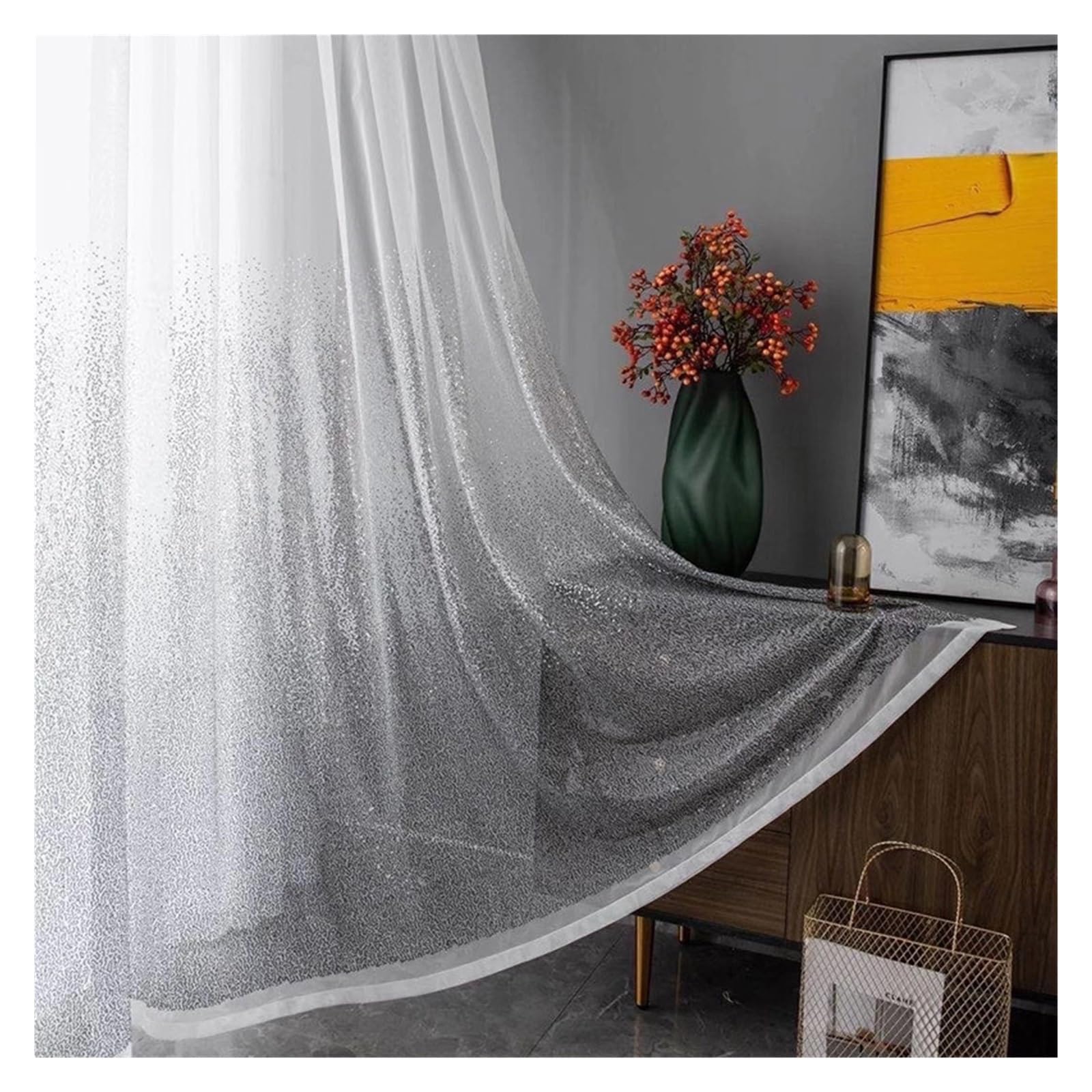 Tulle en dentelle voile dégradé pour créer un cocon dans la chambre