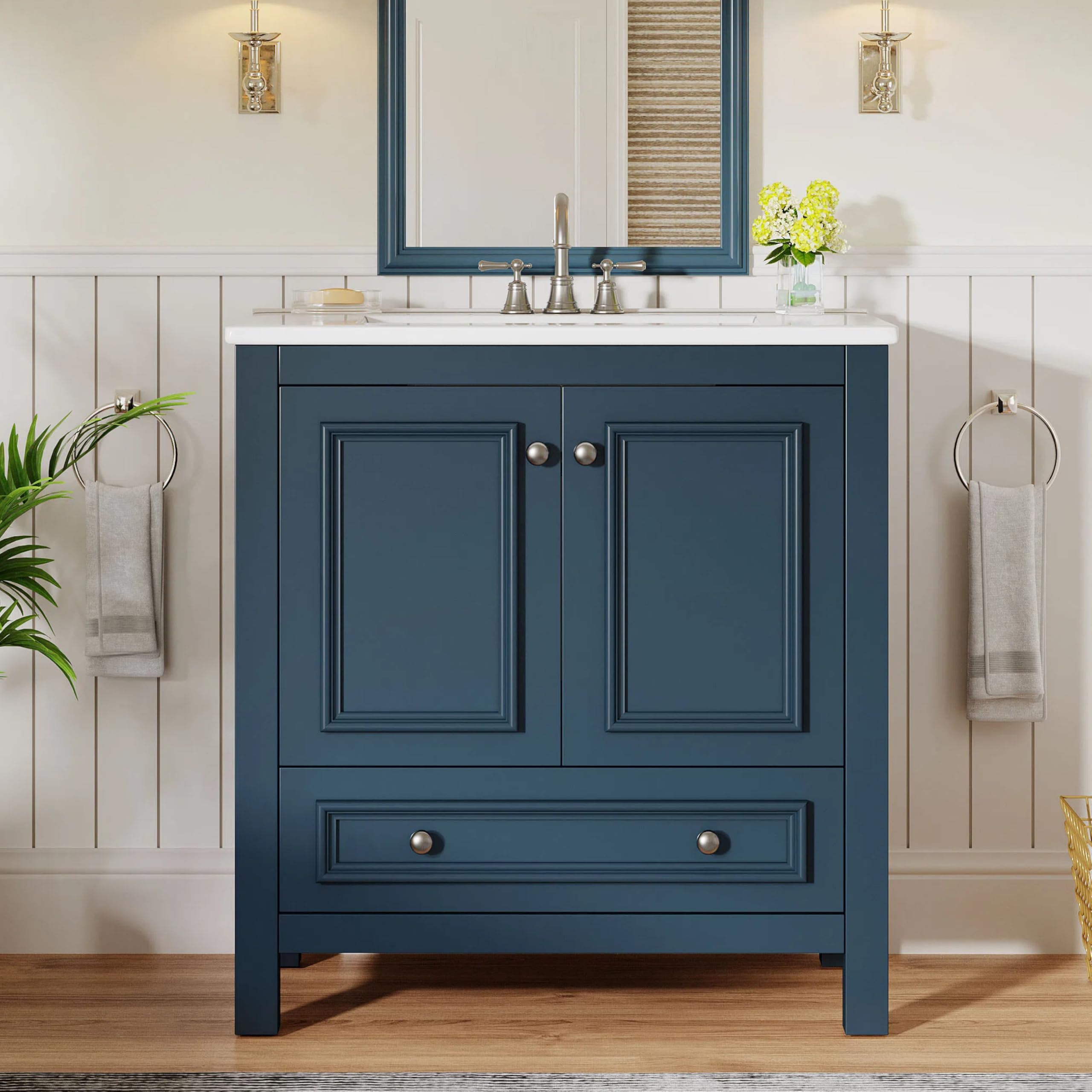 Tribesigns 30 Inch Misty Blue Bathroom Vanity