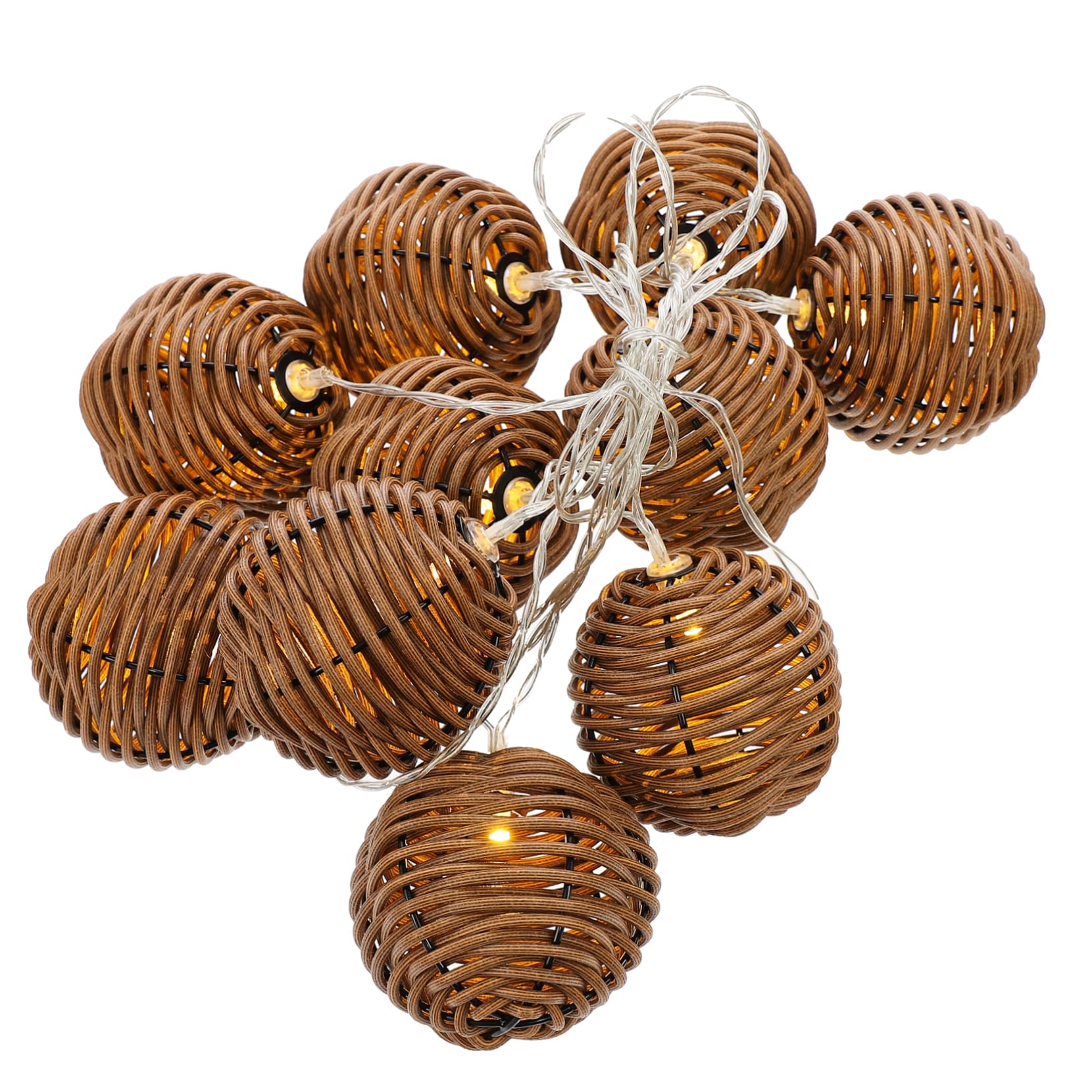 Guirlande lumineuse rotin tressé main mini LED éclairage chaleureux