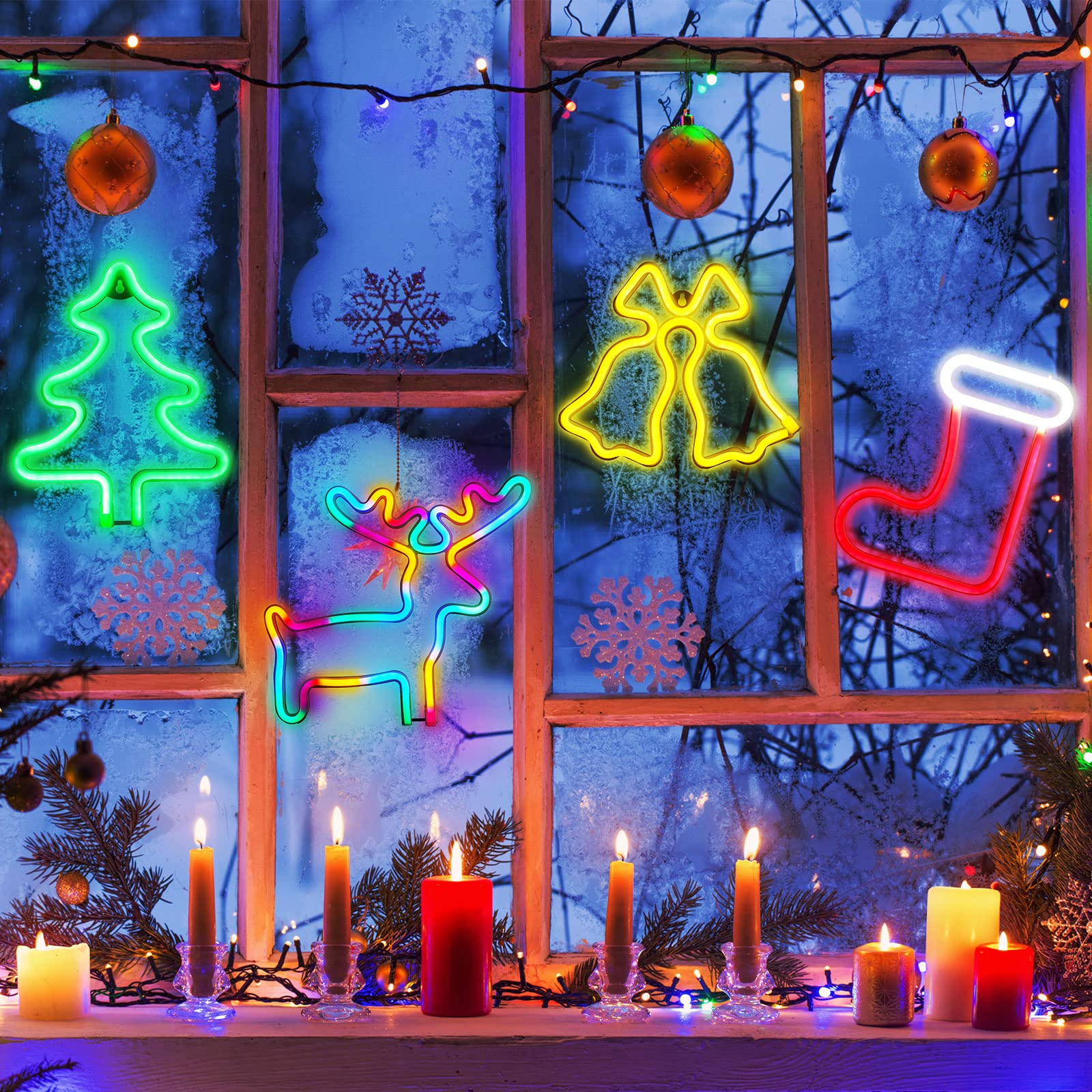 Amazon.co.jp: クリスマスネオンサイン ネオンライト 電池式 ネオン