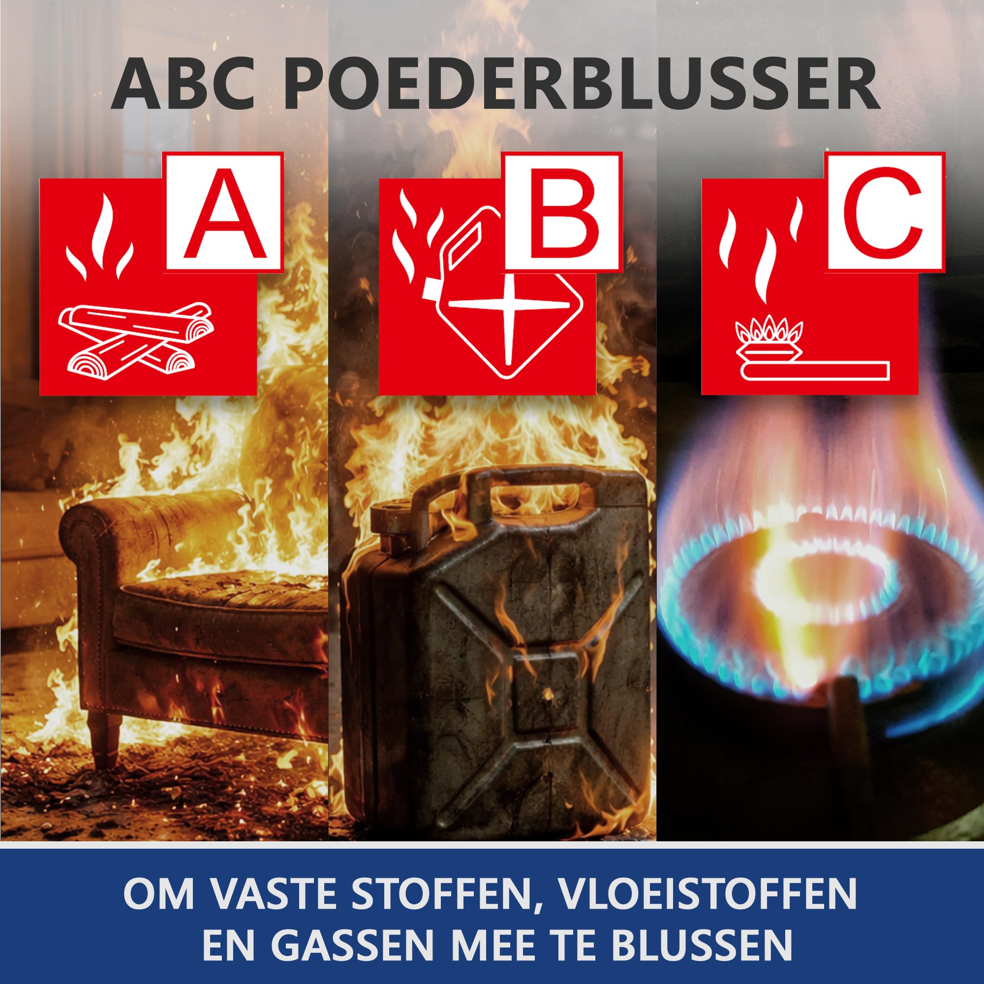 ELRO FEP6KG gaśnica proszkowa 6 kg - klasy ABC - duża pojemność - do pojazdów, domów i warsztatów - certyfikowana w 3