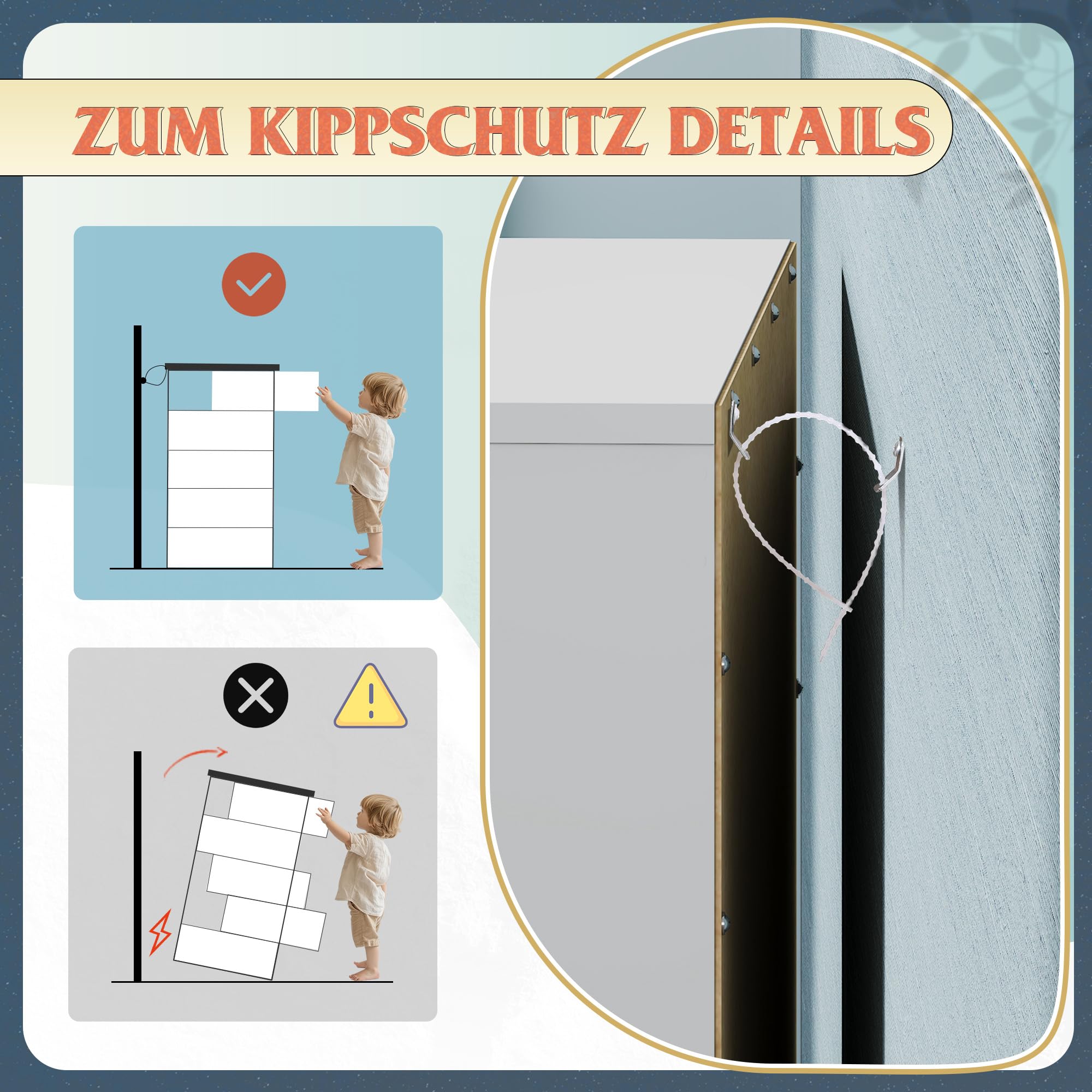 WLIVE Sideboard & Kommode mit 5 Schubladen, Metallgriffen & Metallschienen, Moderner Aufbewahrungsschrank für Schlafzimmer, Kinderzimmer, Schrankraum, Weiß