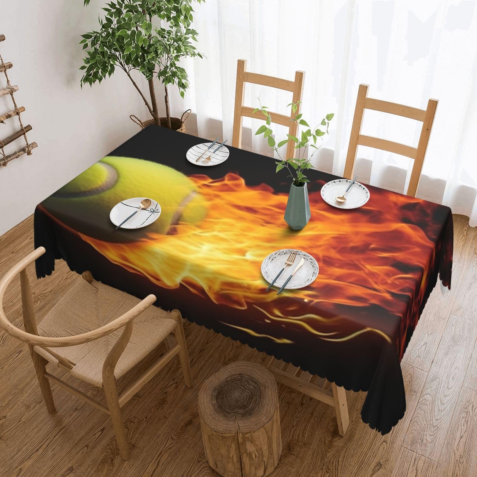 Nappe tennis en feu couverture de table déperlante