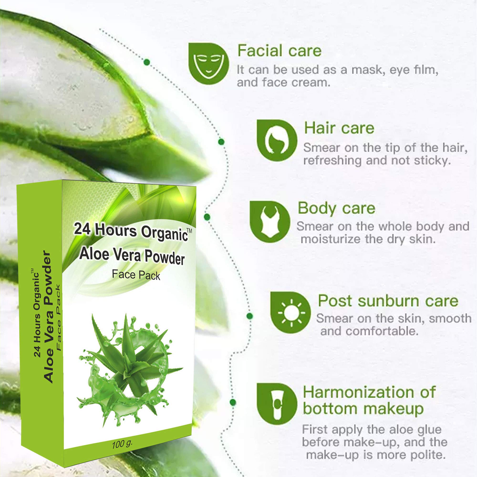 24 Hours Organic Aloevera Herbal Face Pack For Glowing & Soft Skin | Tan  Removal | Exfoliation | Anti-acne & Pimples | Blackhead Renovation 200g  (Pack ...