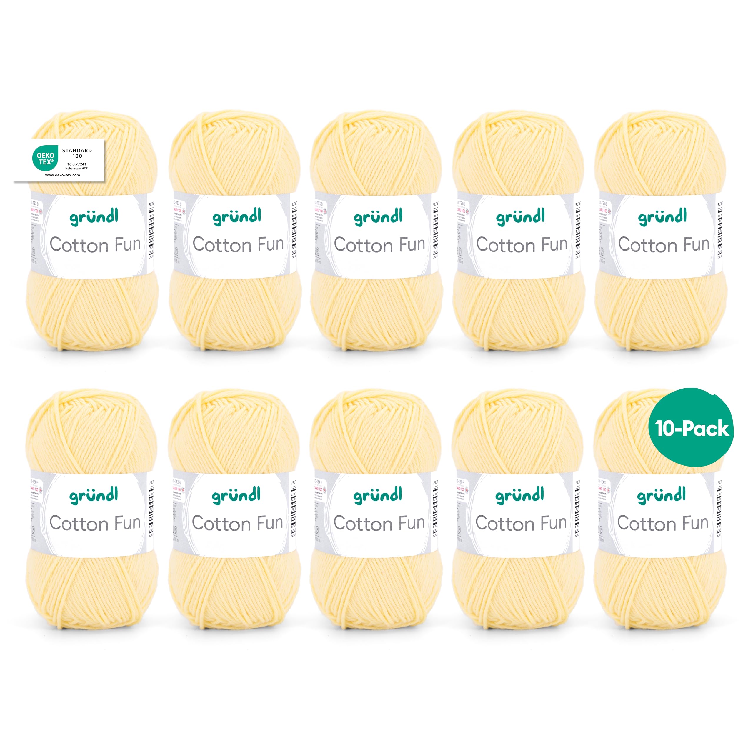 Gründl Cotton Fun Wool Cotton, pastellgelb, 27.00 x 11.00 x 07.00 cm