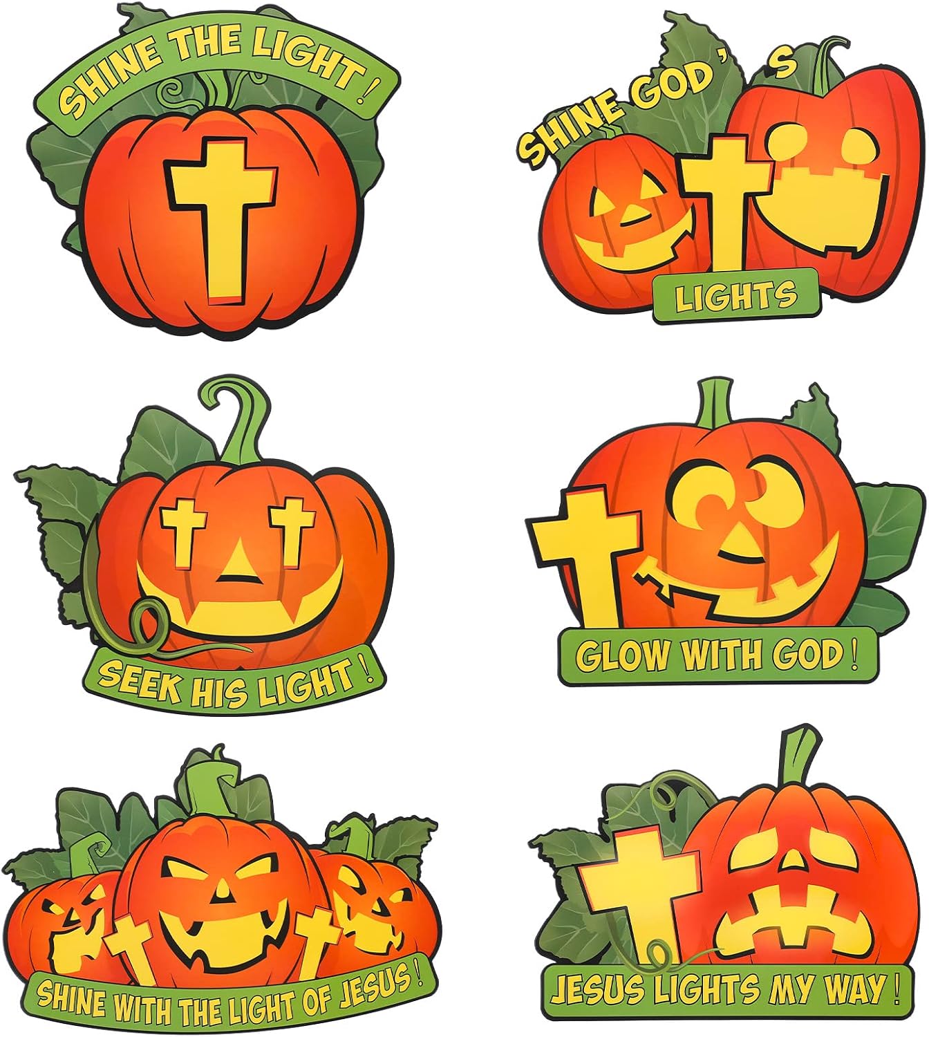 24 Pcs Thanksgiving Pumpkin Cutouts Halloween Jesus Cutouts Decor Thanksgiving Cardboard Door Sign Fall Autumn Wall Religious Holiday Decor for Christian Classroom Bulletin Board Party Favor Supplies