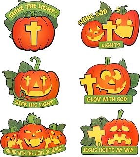 24 Pcs Thanksgiving Pumpkin Cutouts Halloween Jesus Cutouts Decor Thanksgiving Cardboard Door Sign Fall Autumn Wall Religious Holiday Decor for Christian Classroom Bulletin Board Party Favor Supplies