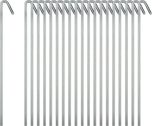 Miniatura 8 de Tent Stakes Heavy Duty Metal Galvanized Rust-Free Yard Stakes Garden Edging Fence Hook  Tent Stakes Metal for Outdoor Camping Tent Garden Stakes for