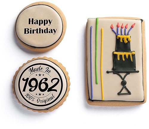 Miniatura 34 de Cesta de regalo gourmet floral de agradecimiento | 2 galletas grandes de azúcar de vainilla de 2.5 x 4.5 pulgadas, paquete variado de bocadillos