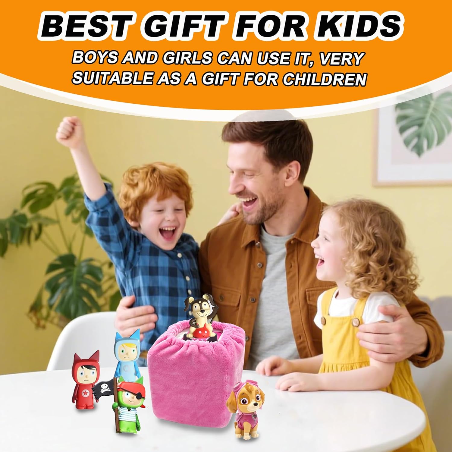 Plush Cover for Toniebox/Toniebox 2 Audio Player Starter Set, Protective Sleeve Case Compatible with Tonie Box, Story Telling Toys Accessory (Case Only) (Pink) - Image 7