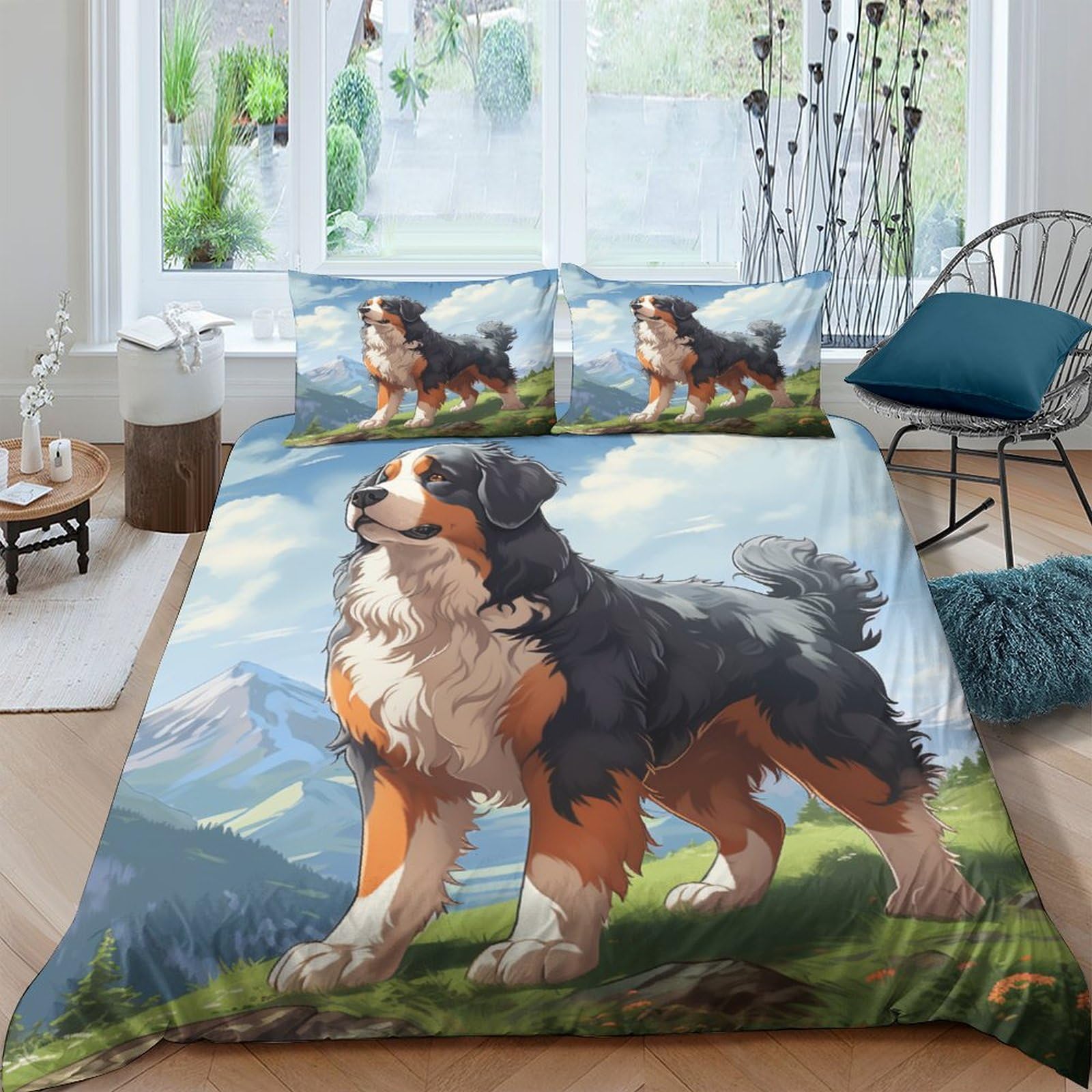 Parure de lit 3 pièces housse de couette fermeture éclair lit King Size