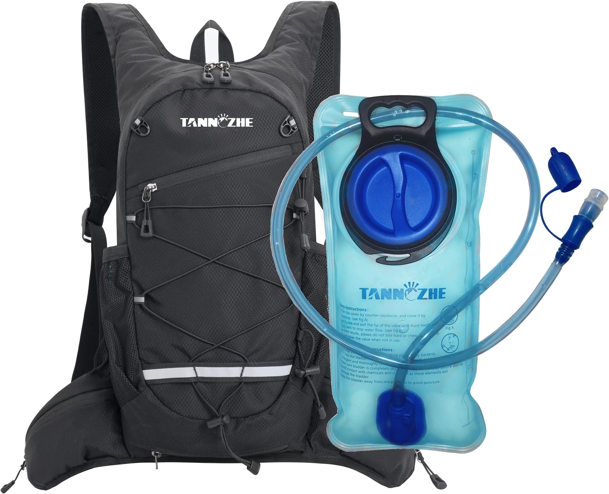 Hydration Backpack with 2L Water Bladder, Lightweight Nylon Hydration Pack, Outdoor Sport Water Backpack for Cycling Running Bike Hiking Climbing