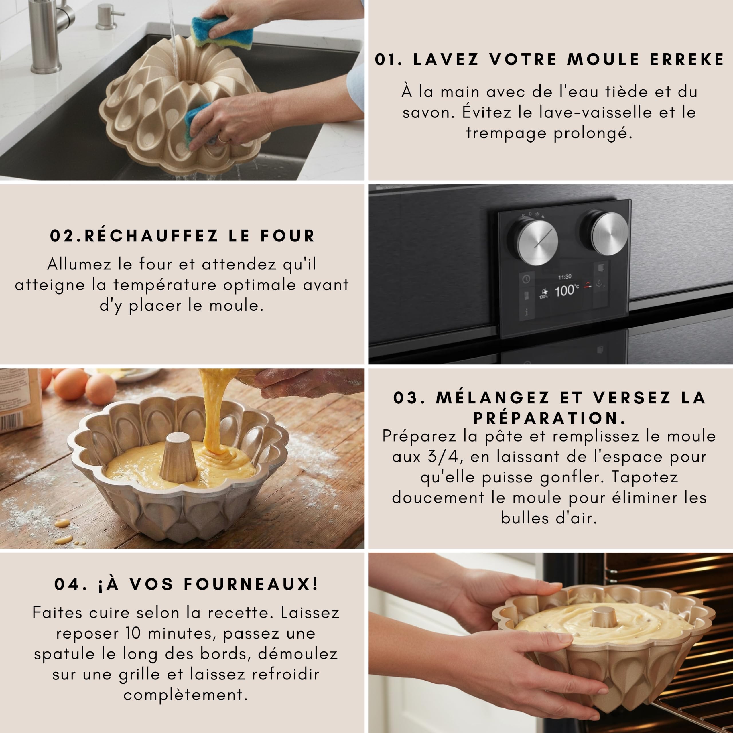 Erreke Moule à Gâteau avec Double Revêtement Antiadhésif, Blaze | Moule Kouglof. Moule Gateau. Moule à Tarte. Aluminium Moulé Résistant. Savarin Cuisson Uniforme. Pour Pâtisserie Maison