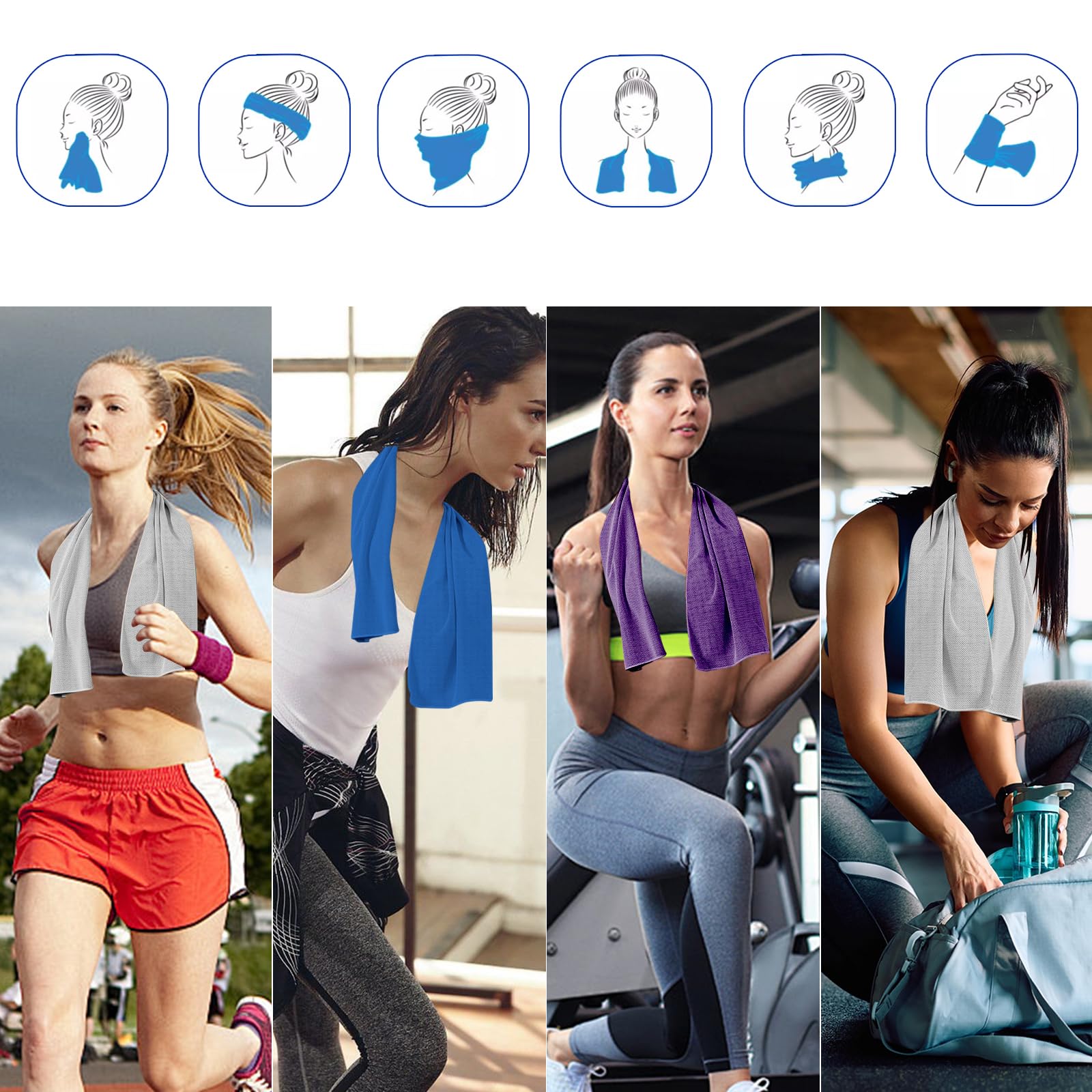 ZERHOK 2Pcs Servette De Refrodssement Nstantanée Sport/Ftness Cool