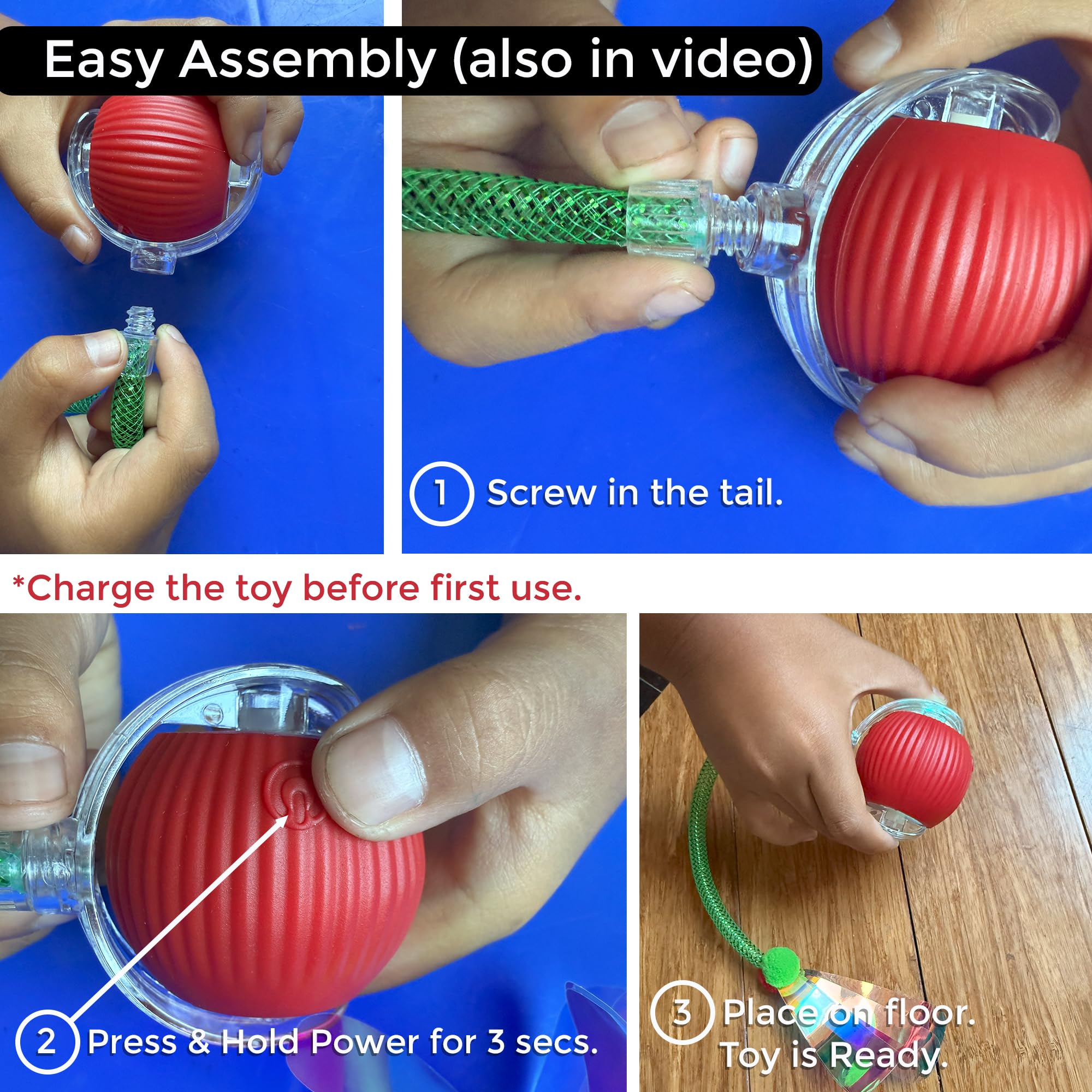 Jouets d'intérieur interactifs pour chat – Balle automatique pour chaton, chats adultes ennuyés et chiens – Jeu de poursuite automatisé – Balles à rouler automatiques intelligentes pour