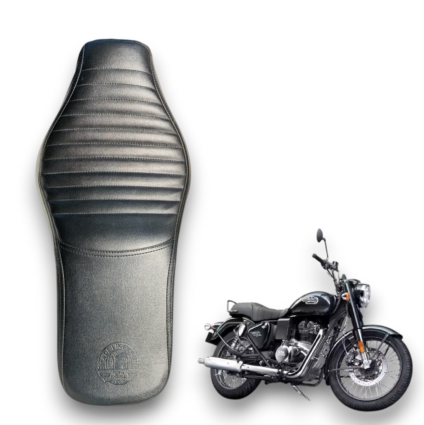 New Battalion Black 350 Bike SEAT Cover,10 MM Cushion Foam,-image-49