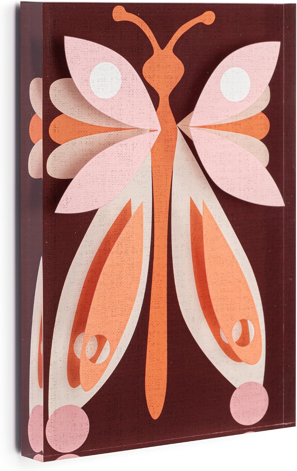 DEMDACO Hanging Tile Wall Art Everyday Home Décor, 5 x 7 Inch Acrylic, Butterfly Beauty Together