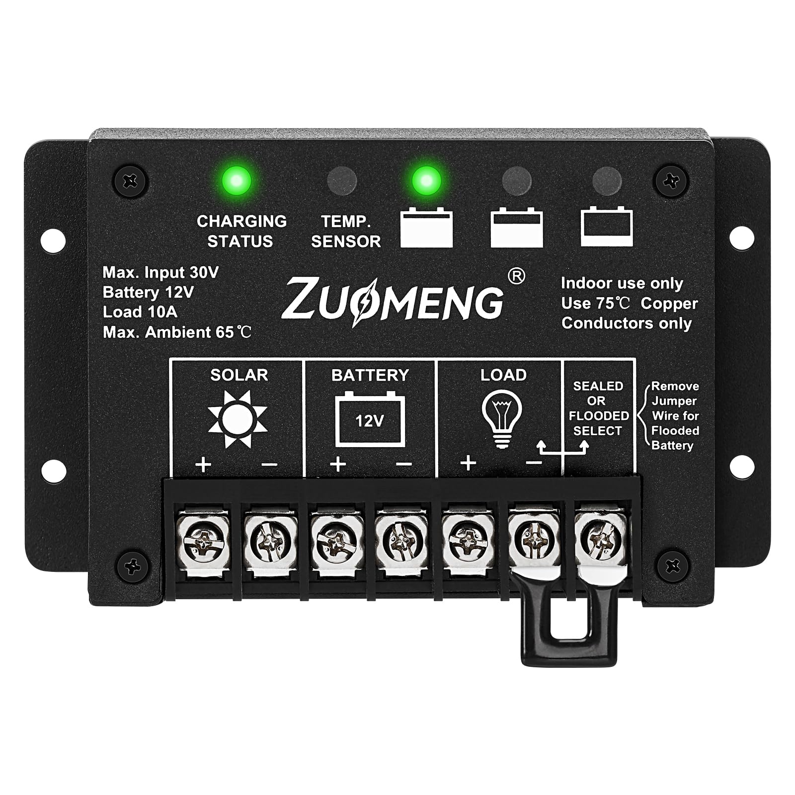 10A PWM Solar Charge Controller for 12V Lead-Acid Battery to Extend Battery Life, with Explosion-Proof Metal Housing, IP68, 4-Stage Charging, LVD, Temp Compensation, for Harsh Industrial Use-image-20