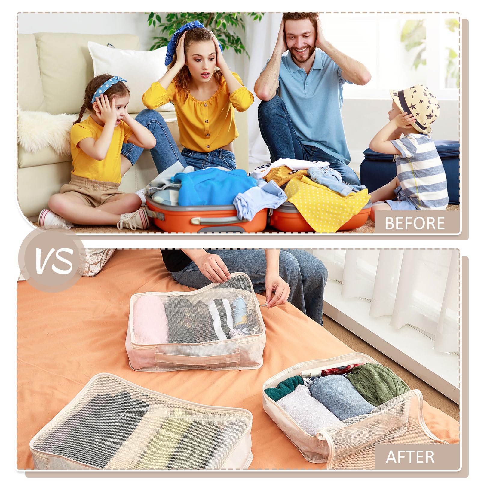 Silkfly 12 cubi da imballaggio extra large e medi per viaggi, 3 misure, organizer per bagagli, borse in rete per valigie, set per escursionismo, campeggio, zaino in spalla, accessori per vestiti
