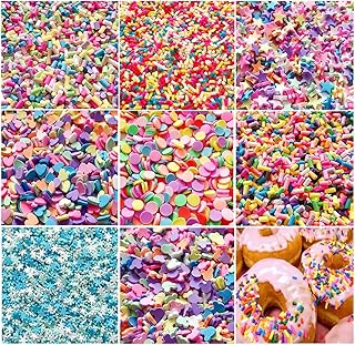Fake Sprinkles Polymer Sprinkles Resin Sprinkles Clay Sprinkles for Resin Nail Art Slices Fake Candy Sprinkles for Nail Art DIY Crafts Cake Phone Case(Mixed-120G)