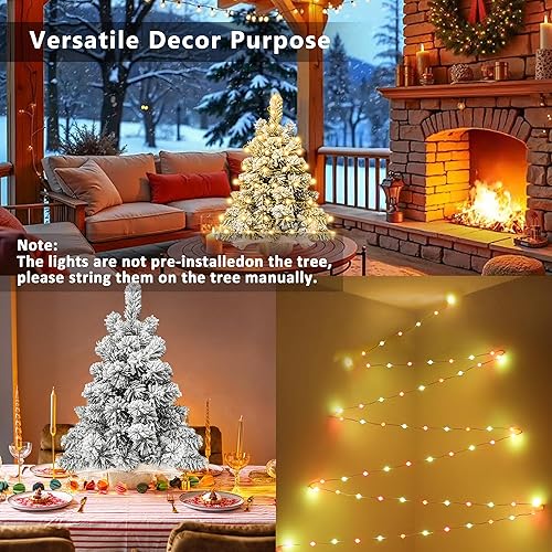 Miniatura 9 de Brizled Árbol de Navidad blanco de 2 pies