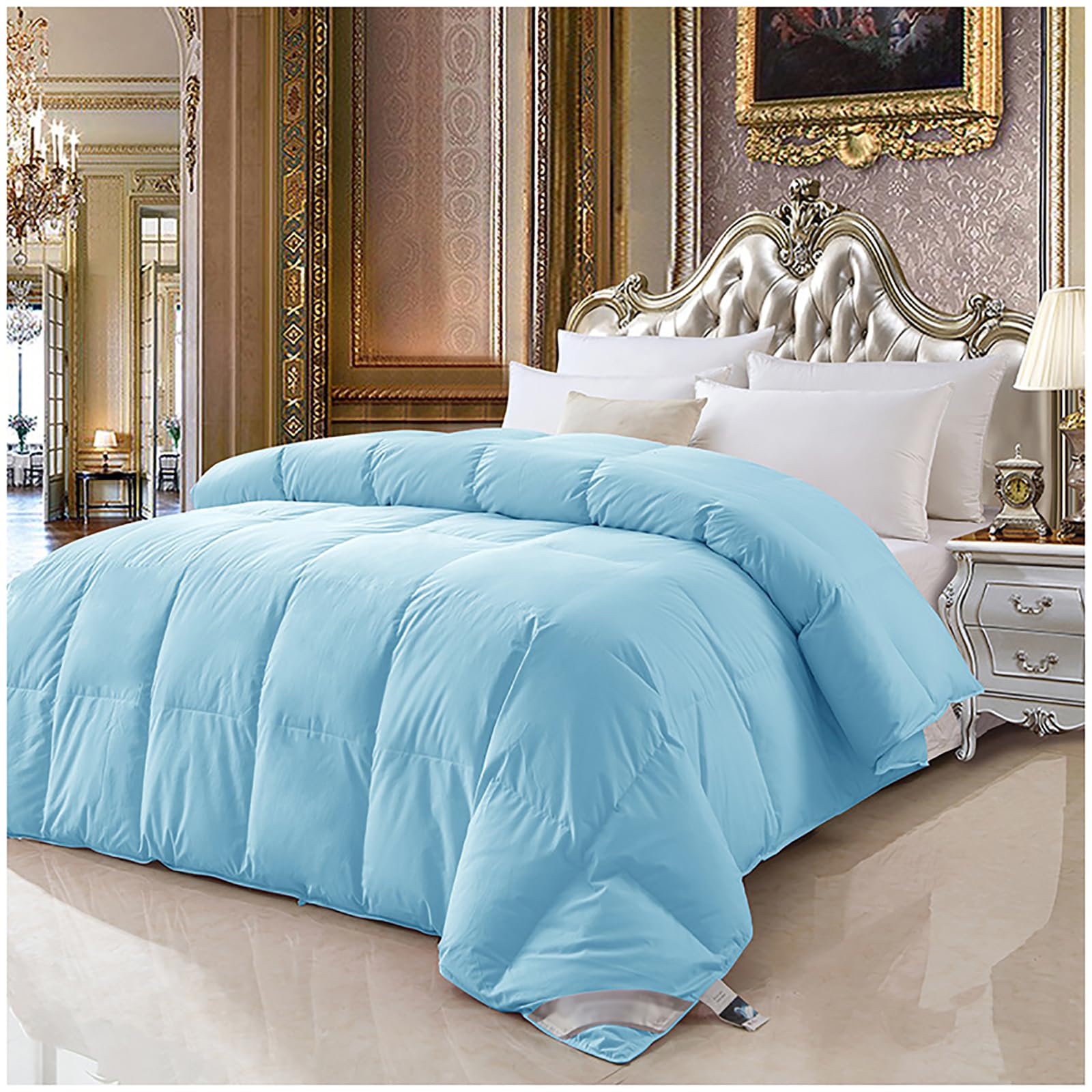 Couette 95% duvet d'oie ZTGL 4 saisons chaude legere contre le froid lit 2 personnes