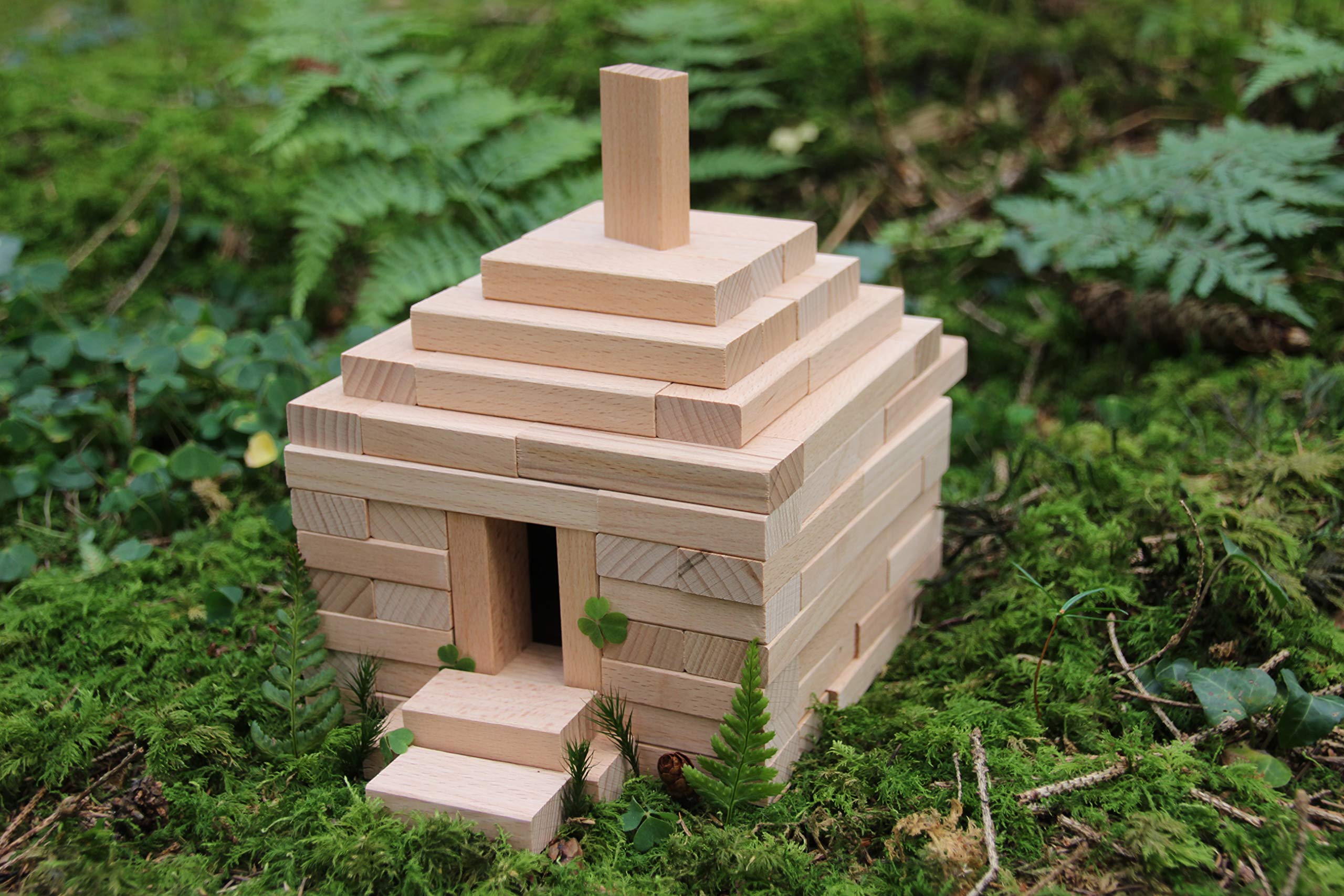 200-1.000 Pezzi Costruzioni Legno Bambini Naturale + 1x piantumazione albero, 100% Made in Germania Tavolette blocchi da costruzione natura, Giochi non trattato abilità motorie, 3 4 5 6 Anni locchi