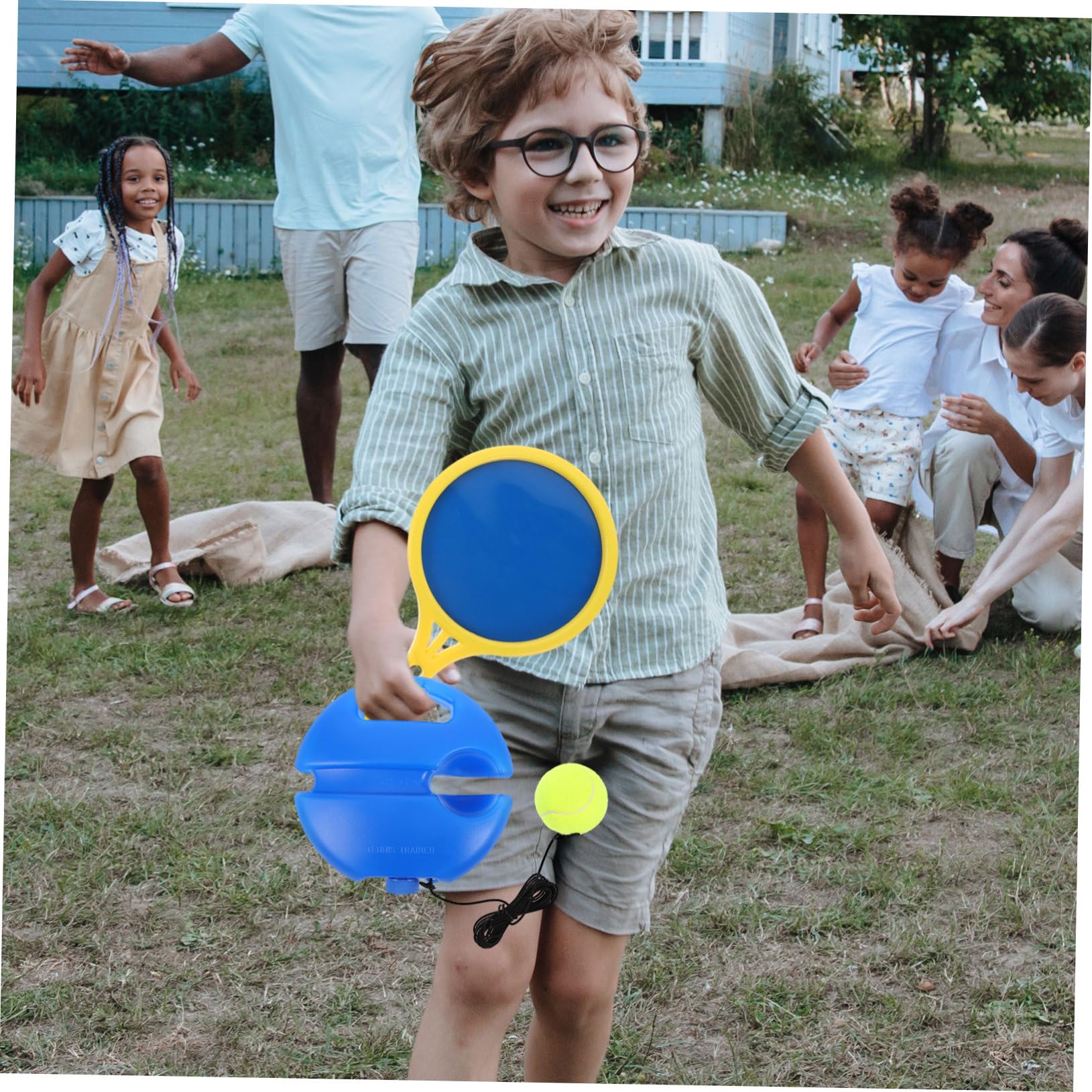 Toddmomy Palla da Tennis Rimbalzante con Base e Corda Attrezzatura per Allenamento di Tennis Fornitura Kit Strumento Portatile da Interno Allenatore Principiante Sport