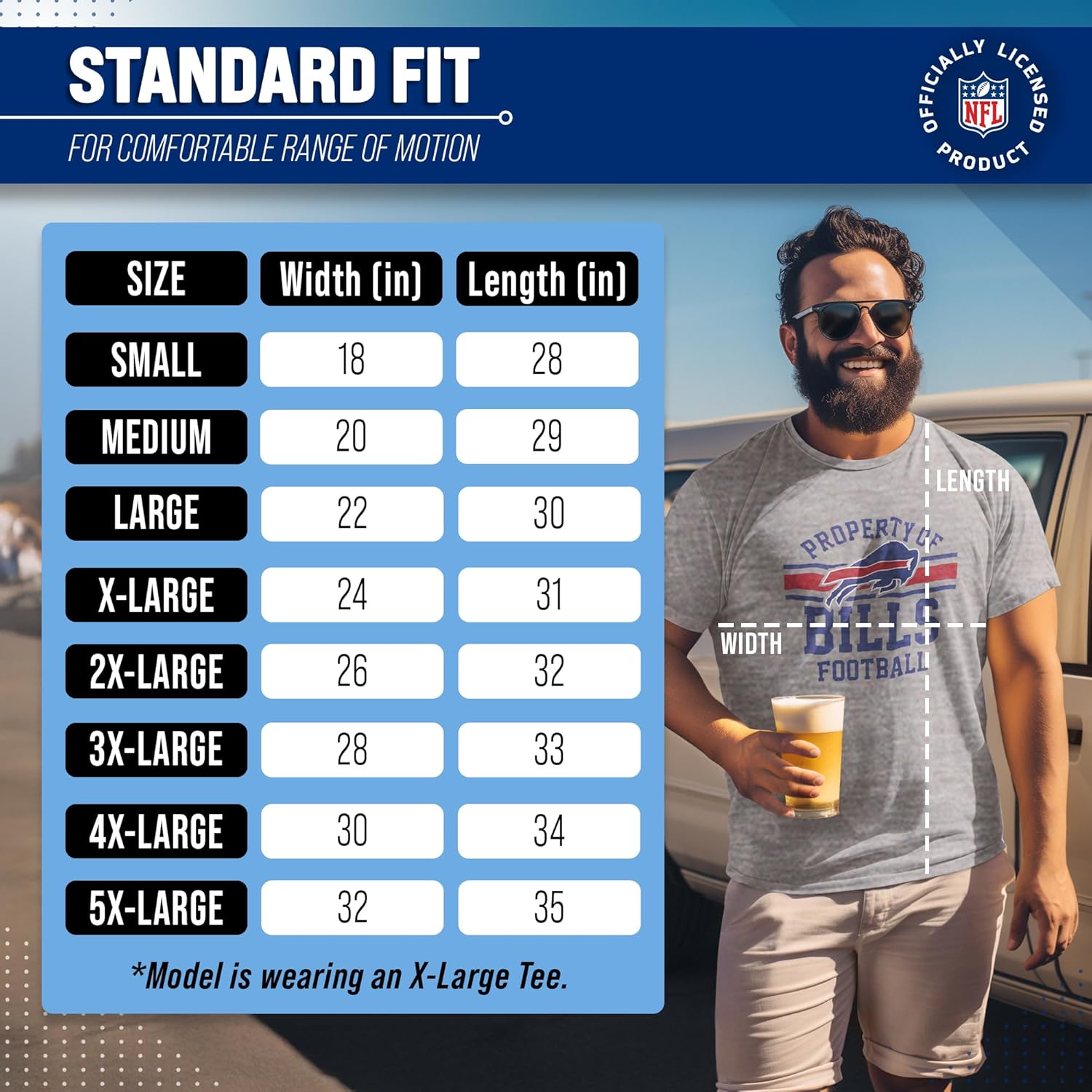 Team Fan Apparel NFL Adult Property of T-Shirt - Cotton & Polyester - Show Your Team Pride with Ultimate Comfort and Quality - Image 6