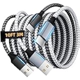 MPATIBY 10FT USB to USB C Cable Fast Charging Cords, 3.1A Long USB-A to Type C Charger iPhone Cord Compatible with iPhone 17/16/15 iPad Galaxy S25/S24/S23/S22, Tablet, Carplay USB Cable (2-Pack)