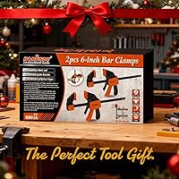 Vista 2 de HORUSDY Abrazaderas de barra de 6 pulgadas para carpintería, paquete de 2 abrazaderas de agarre rápido, abrazadera F resistente y separador