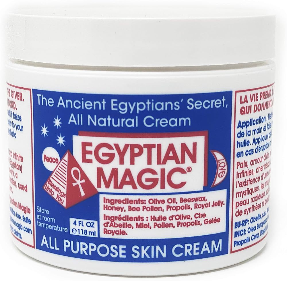 Egyptian Magic - All Purpose Face, Body, and Dry Skin Moisturizing Cream, Skin Protectant for Women & Men, Eczema Care Healing Balm, Scar Treatment, Stretch Marks, and Tattoo Aftercare, 4oz Jar