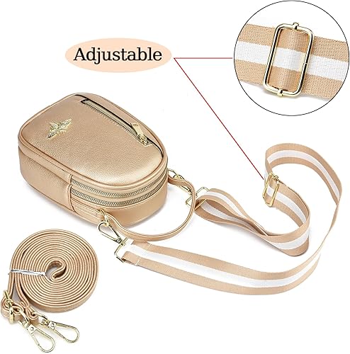 Miniatura 2 de Bolso cruzado pequeño para mujer con 2 correas de bolsa, bolsos de abeja de diseño, bolso de mano de moda para teléfono celular, bolso de hombro