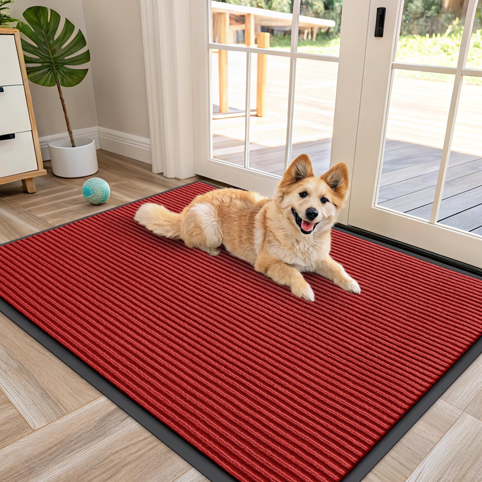 OLANLY Front Door Mat Indoor Outdoor Entrance, Waterproof Heavy Duty Doormat, Fade Resistant, Low Profile, Easy Clean Patio Porch Welcome Floor Mats for Entry, 29.5x17, Beige — view 153