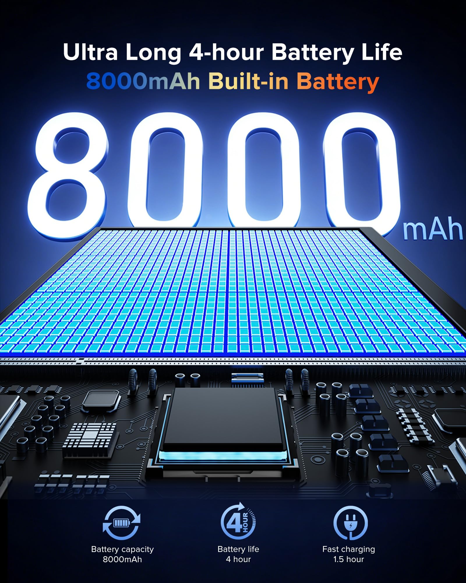 Newsoul Monitor Portátil Inalámbrico con Batería 8000 mAh,15.6" Pantalla Portatil 1080P IPS 125% sRGB, Pantalla Móvil Externa con Mini HDMI/USB-C para Laptop/PC/Phone, Soporte AirPlay/Miracast