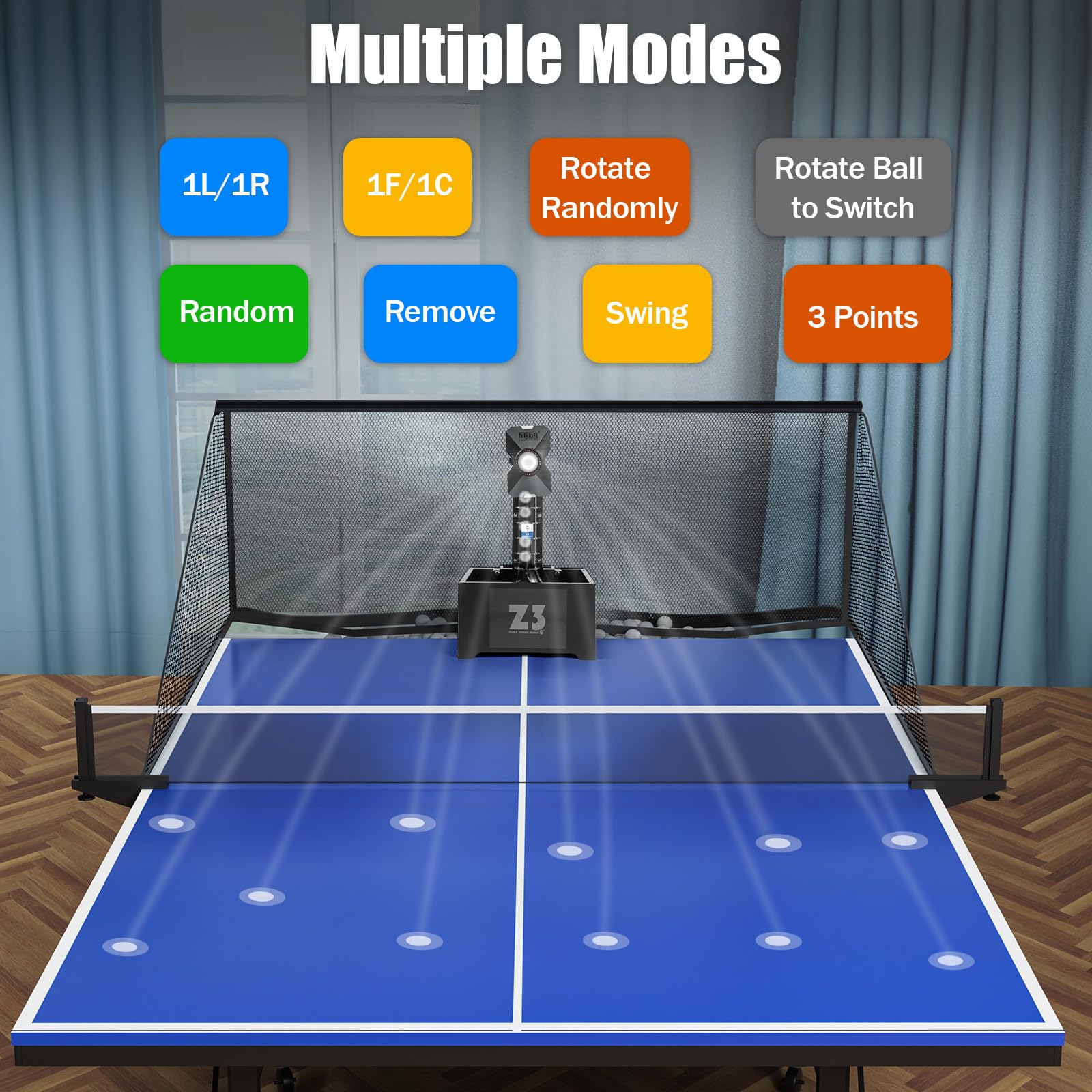 Tischtennisroboter Ping Pong Ballmaschine Automatische Tischtennis Ballmaschine mit Netz Ping Pong Roboter Tischtennis Trainer für Training und Übung mit Fernbedienung