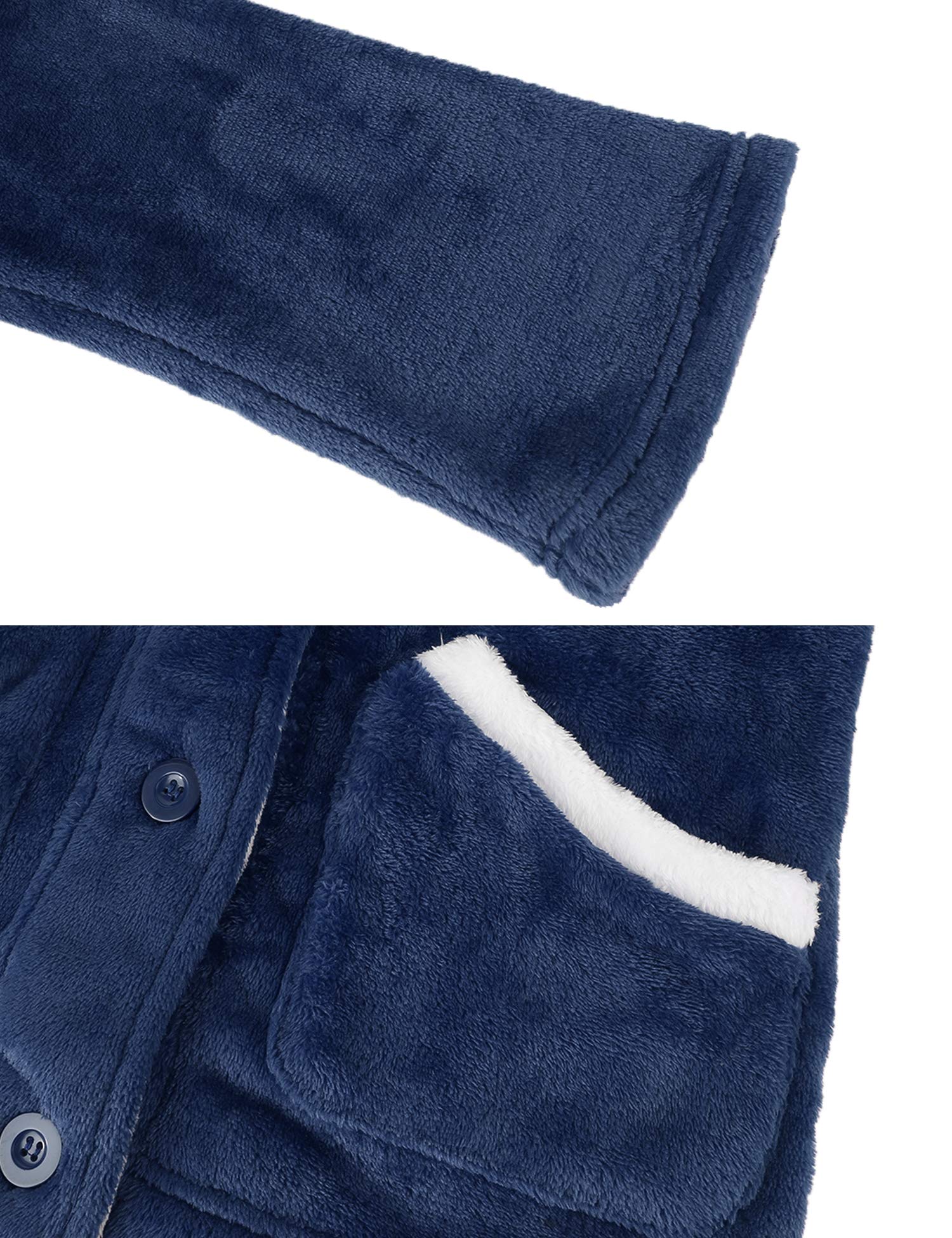iClosam Pyjama Polaire Femme Hiver Deux Pièces Boutonné avec Poches | Pyjama Femme Hiver, Chaleur Enveloppante, Flanelle Douce, Manches Longues, Pantalon Long, Nuits Froides, Repos à La Maison
