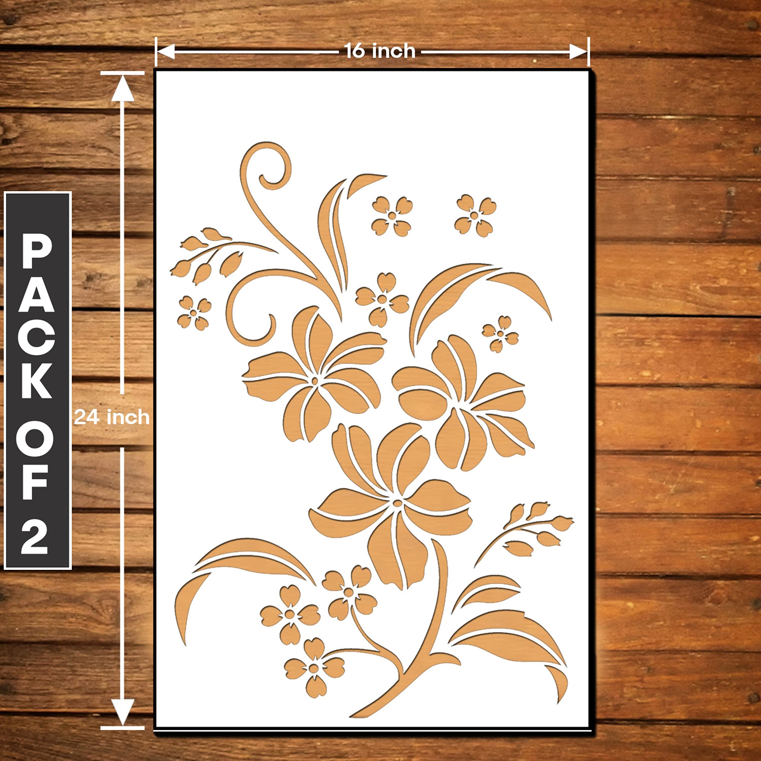 ARandNJ Combo Stencil for Wall Painting (Size:- 16X24 Inch) Theme:-Beautiful Flower DIY Reusable Painting Design Suitable for Bedroom,Living Room Entrance (Pack of 2) (B0B34HKZSW) Amazon Price History, Amazon Price Tracker