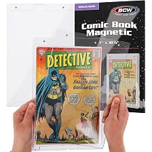 BCW Silver Age Comic Book Magnetic Display Case 1 Pack | UV-Shielded 2-Piece Frame w/Gold Magnets & Sawtooth Hanger | Fits Bagged & Boarded Silver-Age Comics