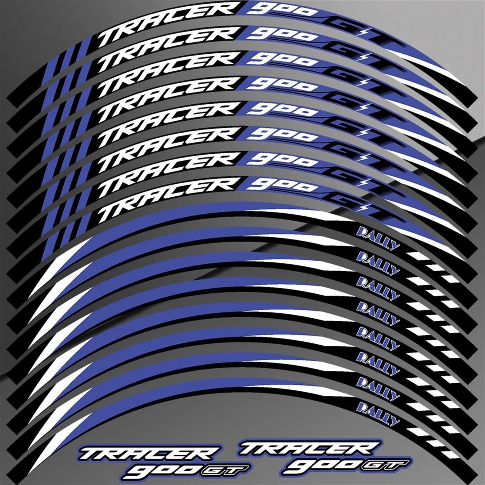 17” Motorcycle Wheel Rim Reflective Sticker Decals for Yamaha Tracer 900 GT TRACER900 TRACER900GT Decorative(Blu)