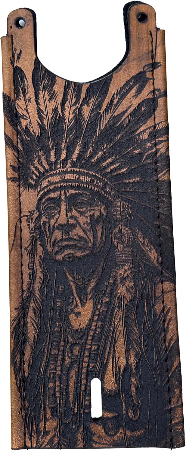 Tan Leather Indian Warrior Chief Touring Motorcycle Leather Gas Tank Bib Dark Horse