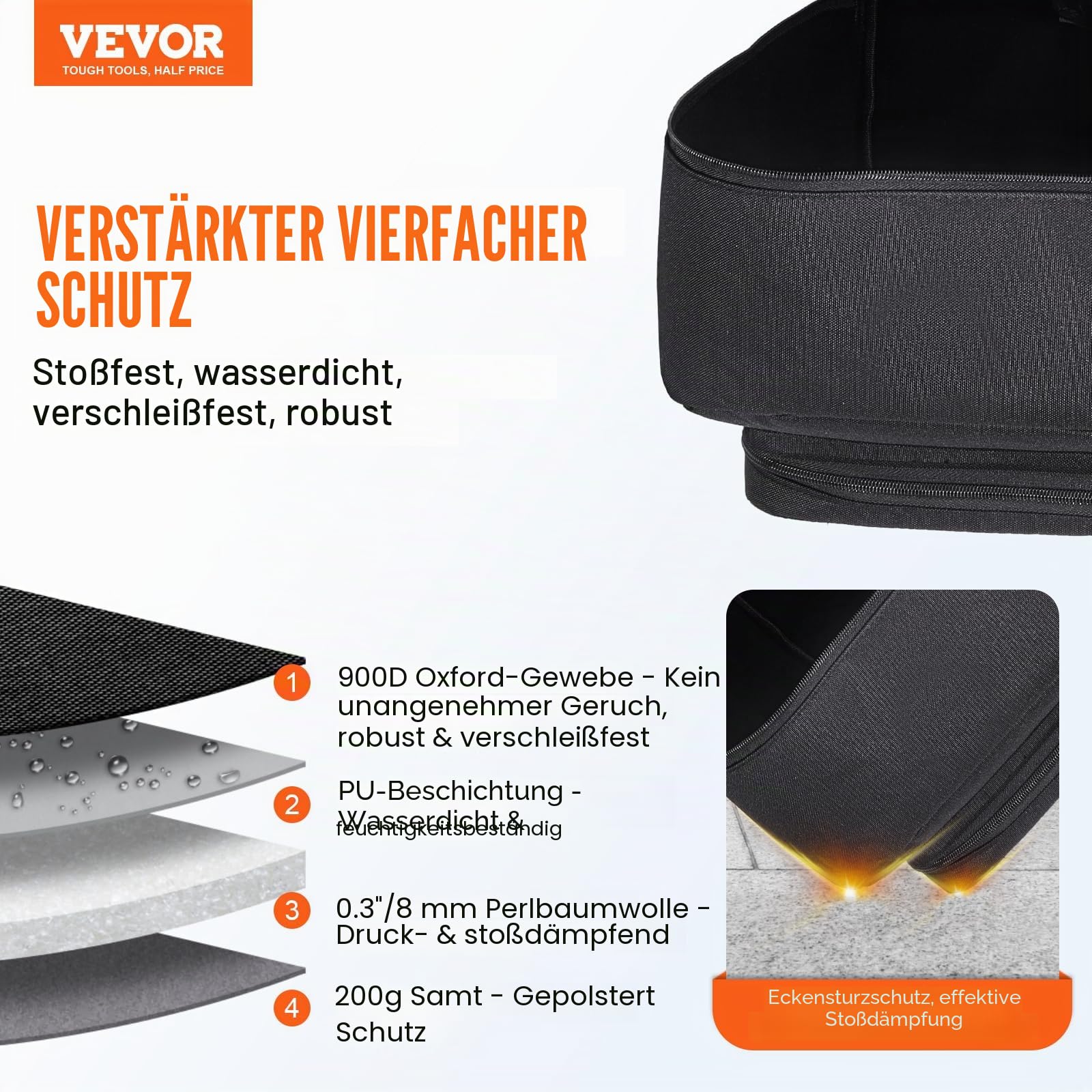 VEVOR Teleskoptasche, 762 mm, Transporttasche für Teleskope mit festen Schnallen, mehrere Taschen & abnehmbare Trennwand für Teleskope, Teleskop-Tragetasche zur Sicherung von optischem Tubus & Stativ