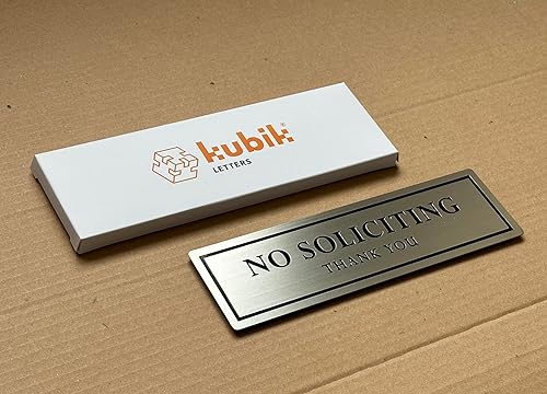Vista 10 de Kubik Letters Letrero de No Soliciting para puerta de entrada de casa, sin solicitantes de solicitud de silicación para el hogar y la empresa, Negro