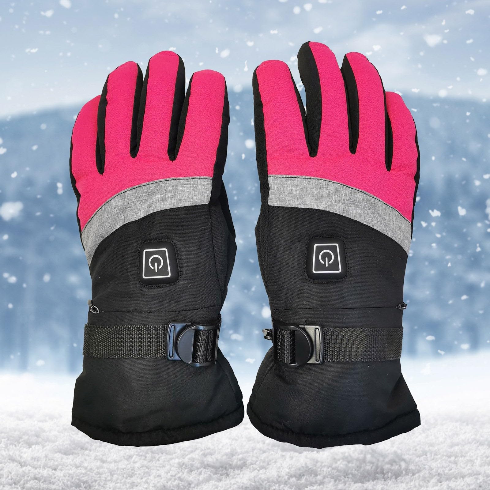 Guantes térmicos para hombre y mujer, guantes cálidos de invierno para clima frío, pantalla táctil, calentadores térmicos perfectos para entrenamiento, esquí, caza, pesca, ciclismo (rosa intenso,