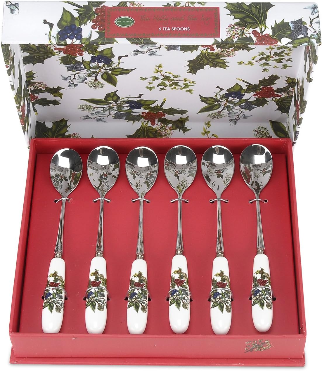 Cuillères à Thé Wrendale - Lot De 6 - Porcelaine Blanche Avec Motifs Animaux - Longueur 15 Cm - Cadeau élégant - Lavage Main