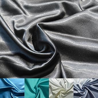 Black Satin Fabric | By the Yard | Fabric Crepe Black Polyester Liquid Satin Satin for Sewing Bridal Satin Polyester Bolt