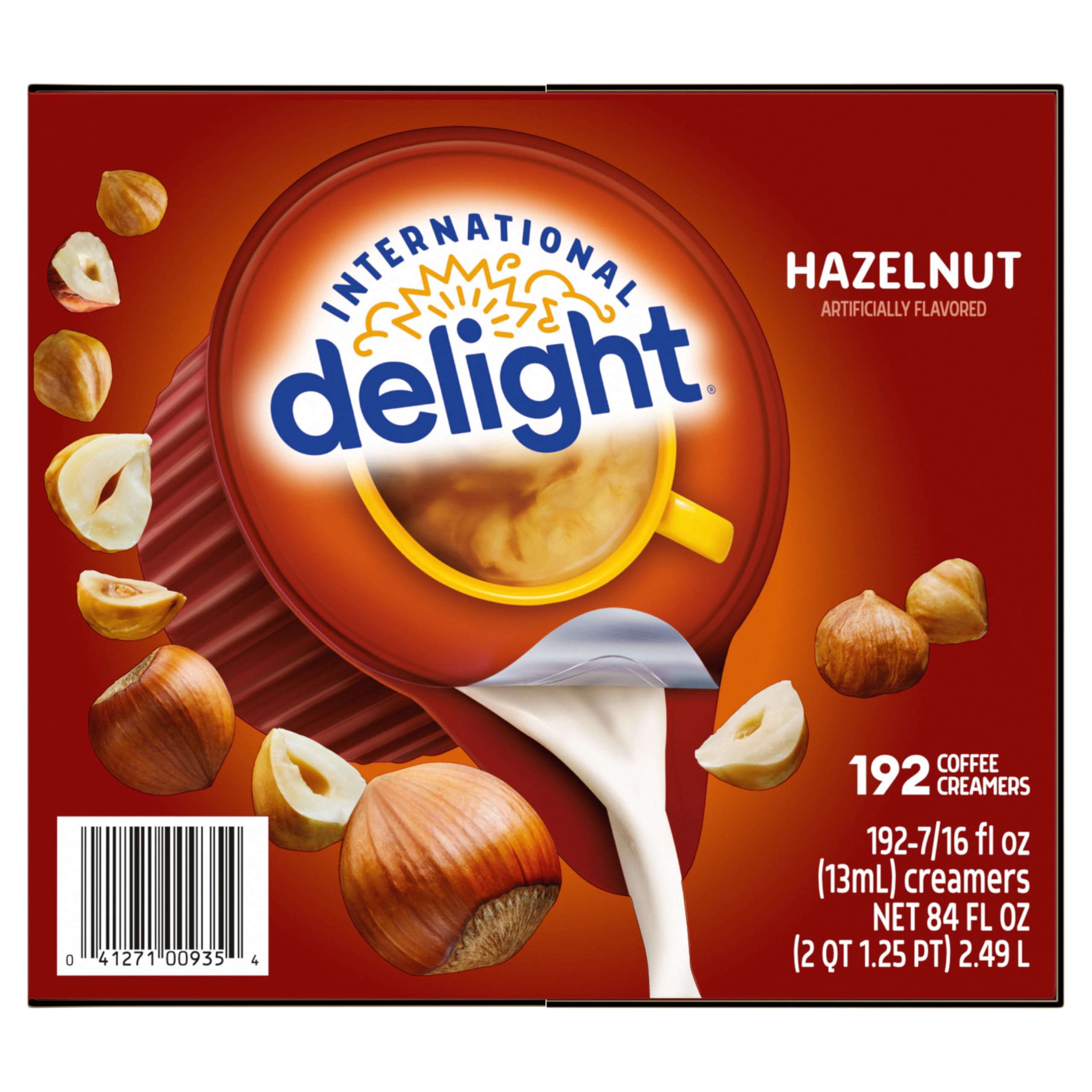 International Delight Hazelnut Liquid Creamer, 192-Count Single-Serve Packages