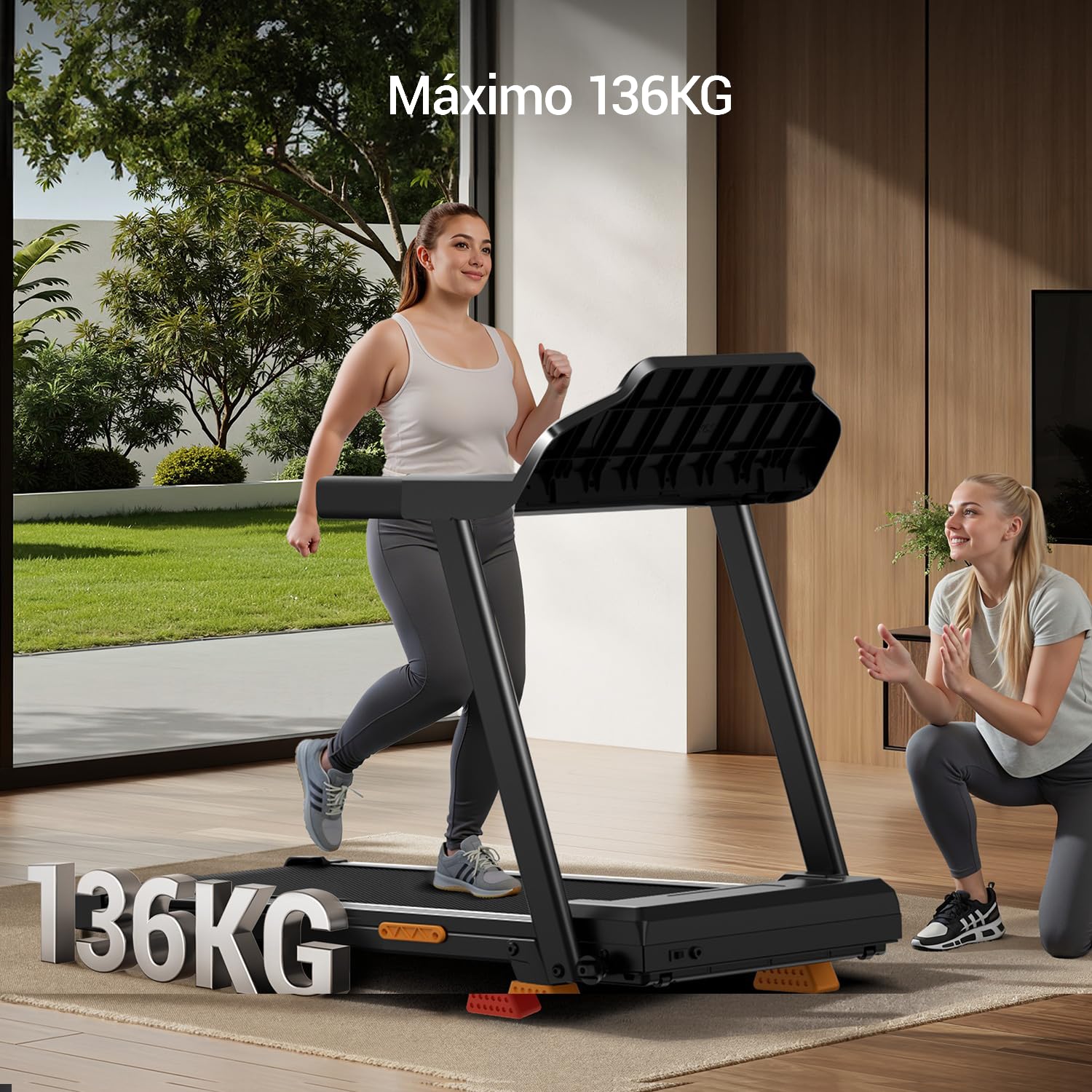 UMAY Cinta de Correr Plegable con Inclinación | Cinta de Andar Plegable,Caminadora Electrica Para Casa Equipado con un Motor de 3,0 CV y Pantalla LED,136KG